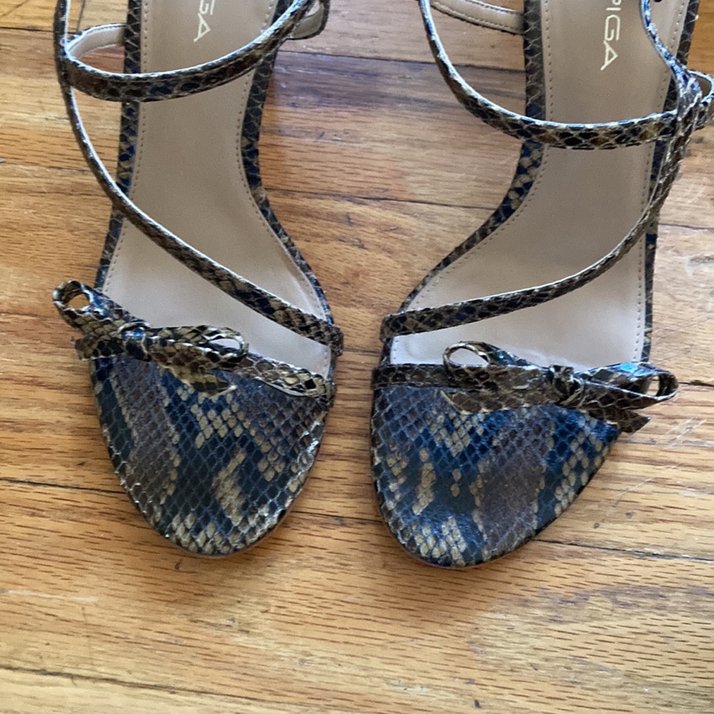 Via Spiga Natural Python Strap Sandal Heels - image 3